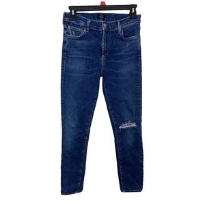 Citizens of Humanity Woman's Rocket‎ Mid-Rise Skinny Distressed Denim 27 Jeans